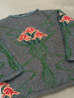 A/W1986 Jean Paul Gaultier intarsia floral knit