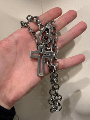 2000s Dolce & Gabbana cross hook necklace