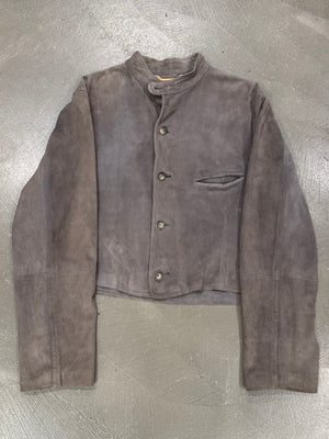 1990s Emporio Armani cropped boxy leather jacket
