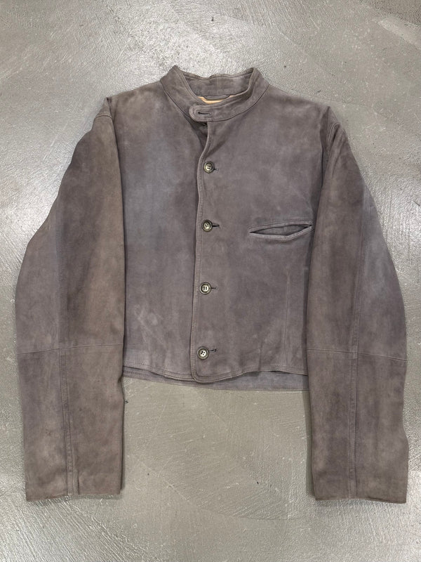 1990s Emporio Armani cropped boxy leather jacket