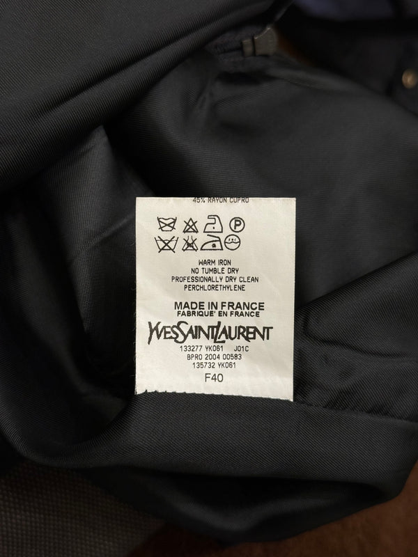 2004 YVES Saint Laurent brown leather double-row button skirt