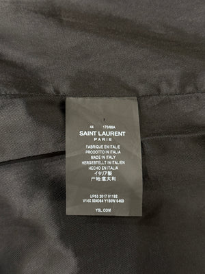 2017 Saint Laurent "Heaven" leather panel wool teddy jacket