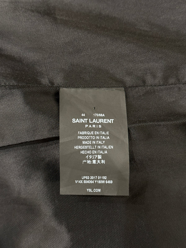 2017 Saint Laurent "Heaven" leather panel wool teddy jacket