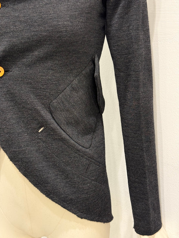 A/W2002 Comme des Garçons runway asymmetrical deconstructed wool cardigan