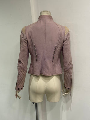 2000s Cavalli napoleon studded suede moto jacket