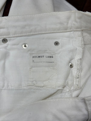 2000s Helmut Lang distressed white jeans