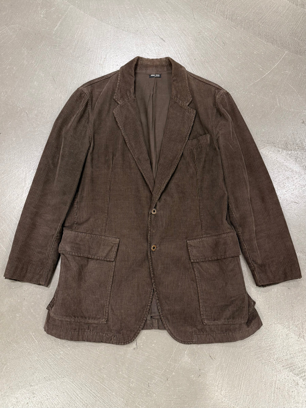 1990s Miu Miu corduroy tailored blazer jacket