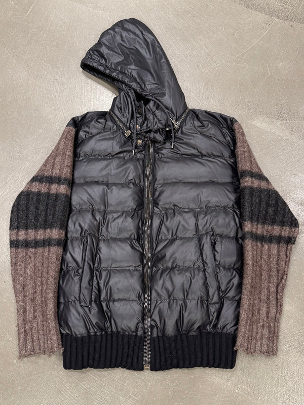 A/W2008 Dolce & Gabbana runway puffer hybrid jacket with knit sleeves