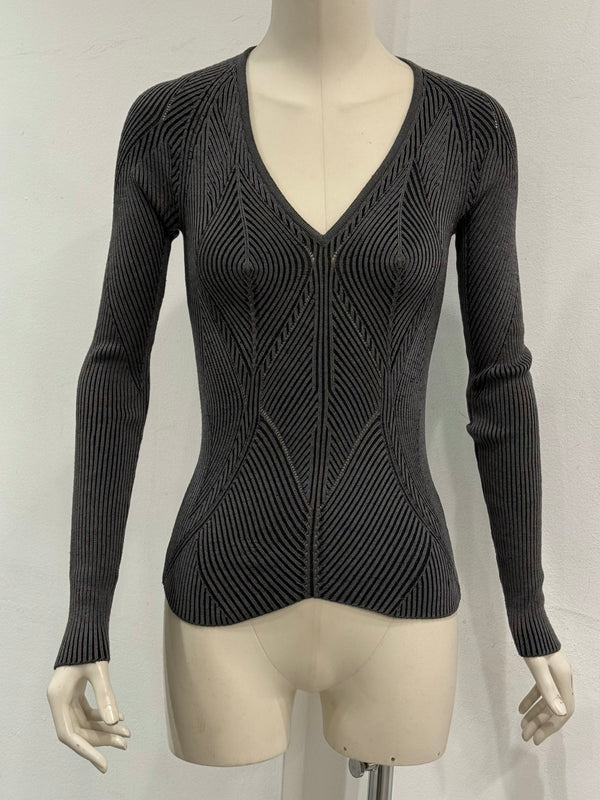 S/S2003 Yves Saint Laurent by Tom Ford sculptural ribbed knit top