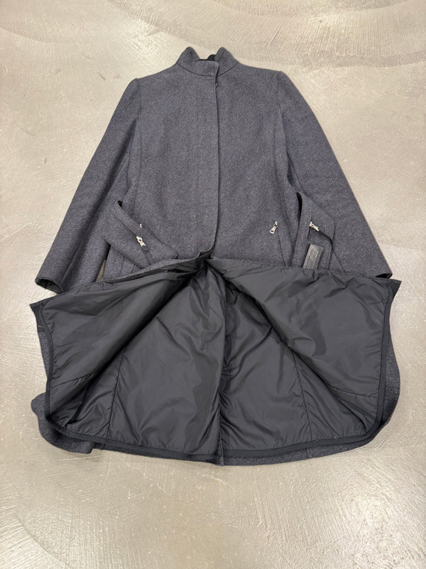 1999 Prada belted technical cargo pockets wool coat