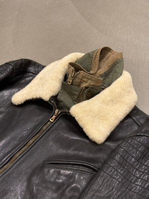 A/W2005 Dolce & Gabbana runway hybrid reconstructed military leather jacket