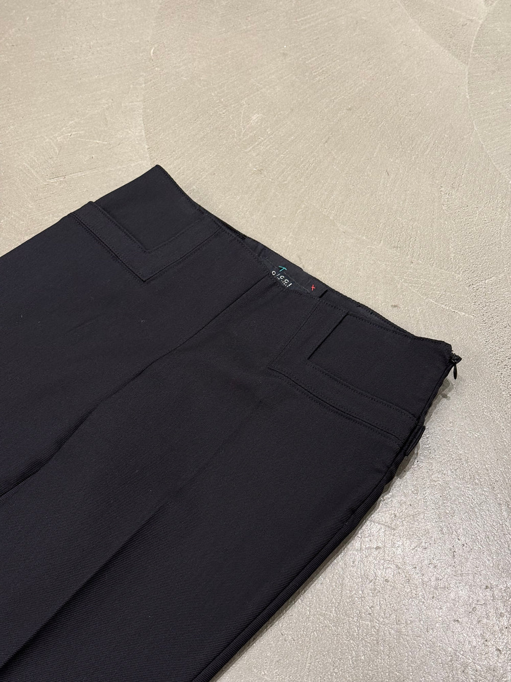 2003 Gucci black low-rise flared trousers