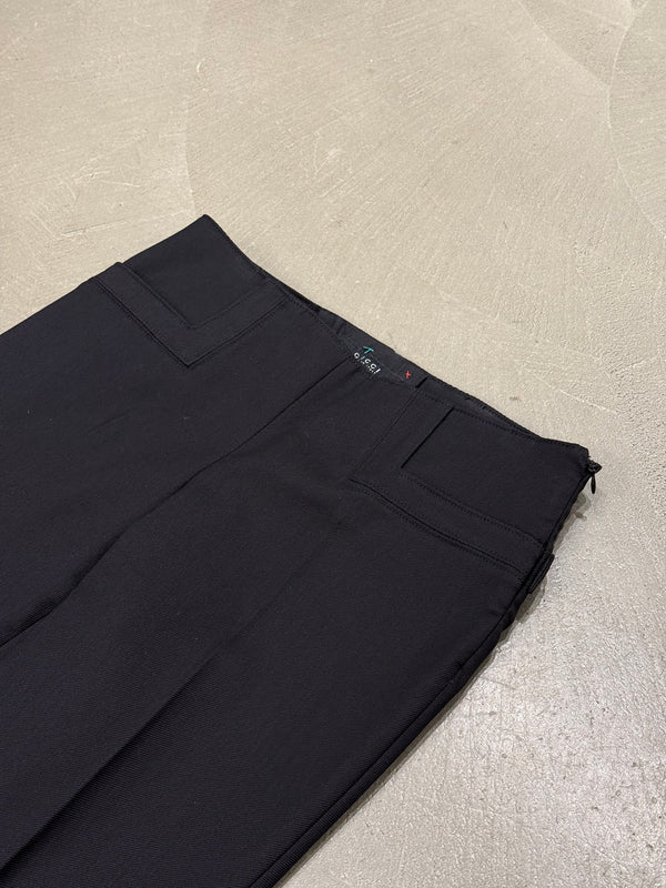 2003 Gucci black low-rise flared trousers