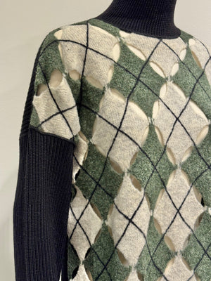 A/W1993 Jean Paul Gaultier cutout argyle sweater