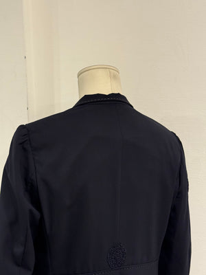 2010s Brunello Cucinelli navy tailored long blazer coat
