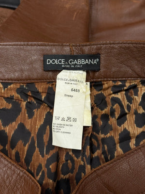 A/W2001 Dolce & Gabbana iconic runway over-heel distressed leather pants