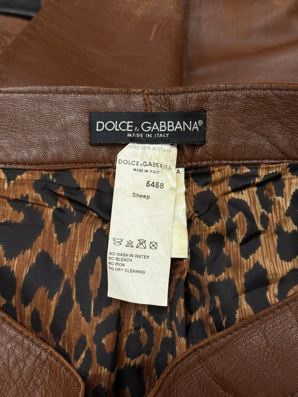 A/W2001 Dolce & Gabbana iconic runway over-heel distressed leather pants