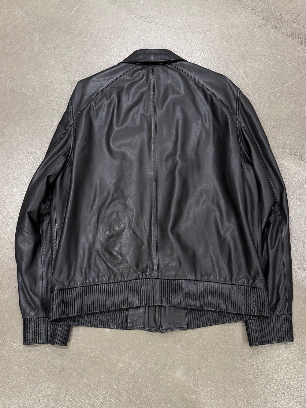 2000s Versace zip leather jacket