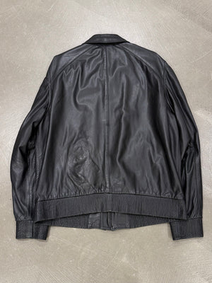 2000s Versace zip leather jacket