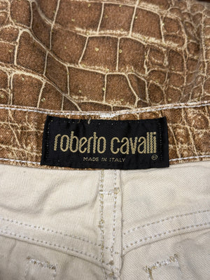 1990s Roberto Cavalli crocodile print pants
