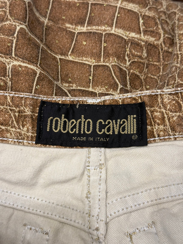 1990s Roberto Cavalli crocodile print pants