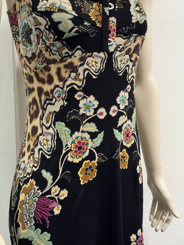 S/S2003 Roberto Cavalli Chinoiserie print corseted dress