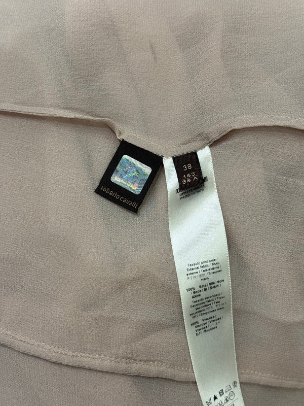 2000s Roberto Cavalli ruffle trim long sleeve shirt