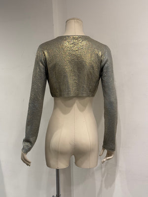 2000s Prada metallic cropped cardigan