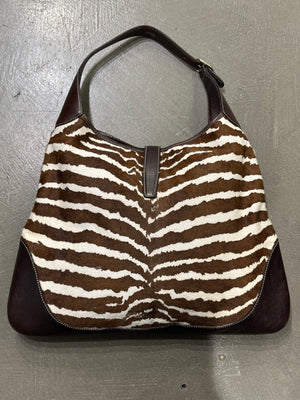 Gucci pony hair zebra large Jackie bag