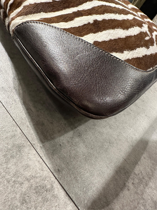Gucci pony hair zebra large Jackie bag