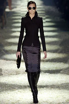 A/W2003 Gucci by Tom Ford runway studded silk skirt