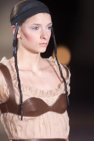 A/W2002 Alexander McQueen runway sheer silk peplum top