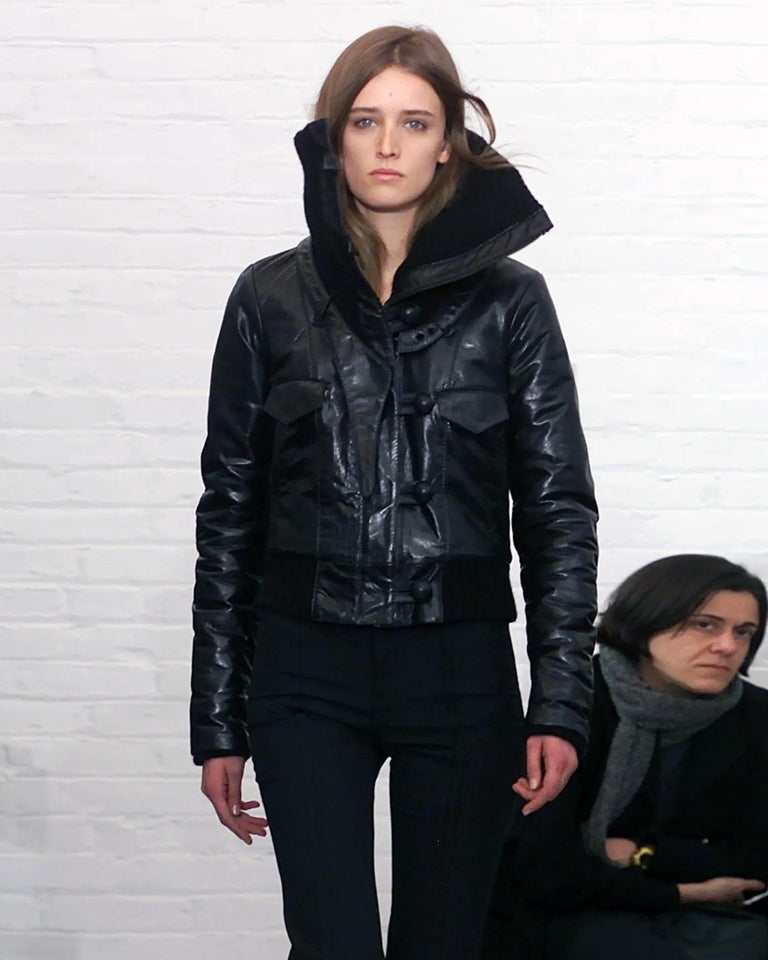 A/W2002 Balenciaga by Nicolas Ghesquiere runway aviator leather jacket