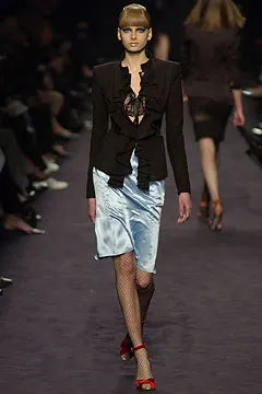 A/W2003 Yves Saint Laurent runway ruffled suede jacket