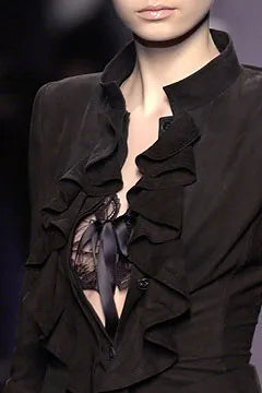 A/W2003 Yves Saint Laurent runway ruffled suede jacket