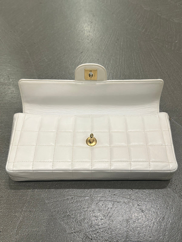 2000-2002 Chanel East West Chocolate Bar leather bag