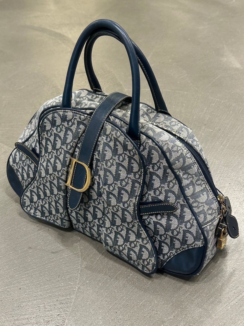 2003 Christian Dior oblique monogram bowling bag