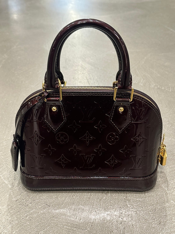 2012 Louis Vuitton patent monogram Alma BB with wallet