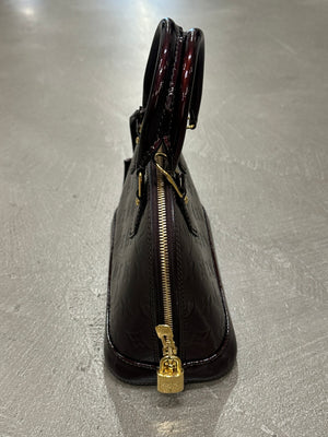 2012 Louis Vuitton patent monogram Alma BB with wallet