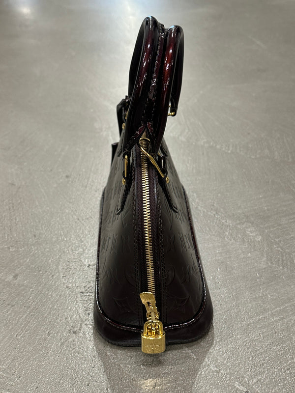 2012 Louis Vuitton patent monogram Alma BB with wallet