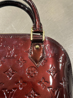2012 Louis Vuitton patent monogram Alma BB with wallet
