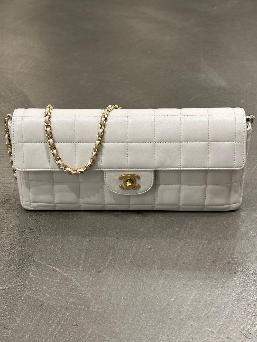 2000-2002 Chanel East West Chocolate Bar leather bag