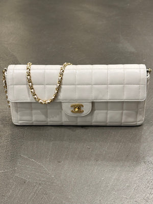 2000-2002 Chanel East West Chocolate Bar leather bag