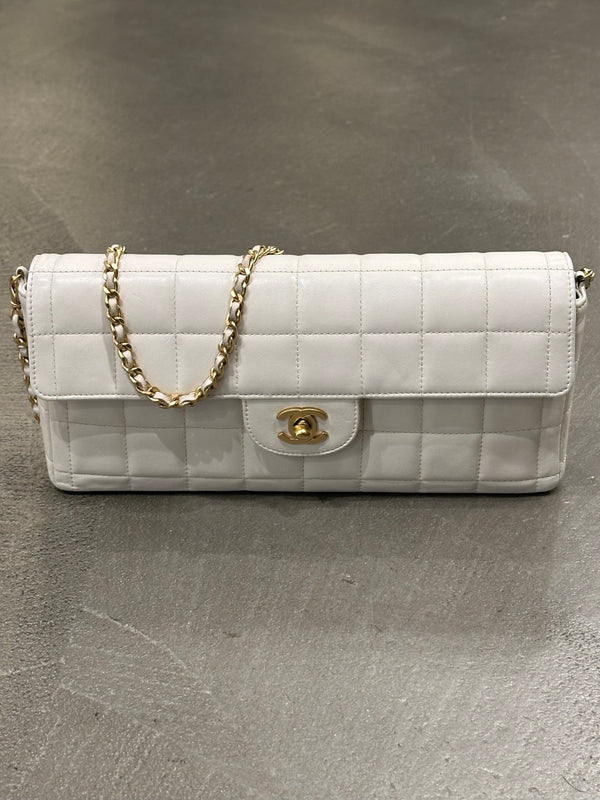 2000-2002 Chanel East West Chocolate Bar leather bag