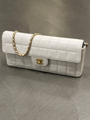 2000-2002 Chanel East West Chocolate Bar leather bag