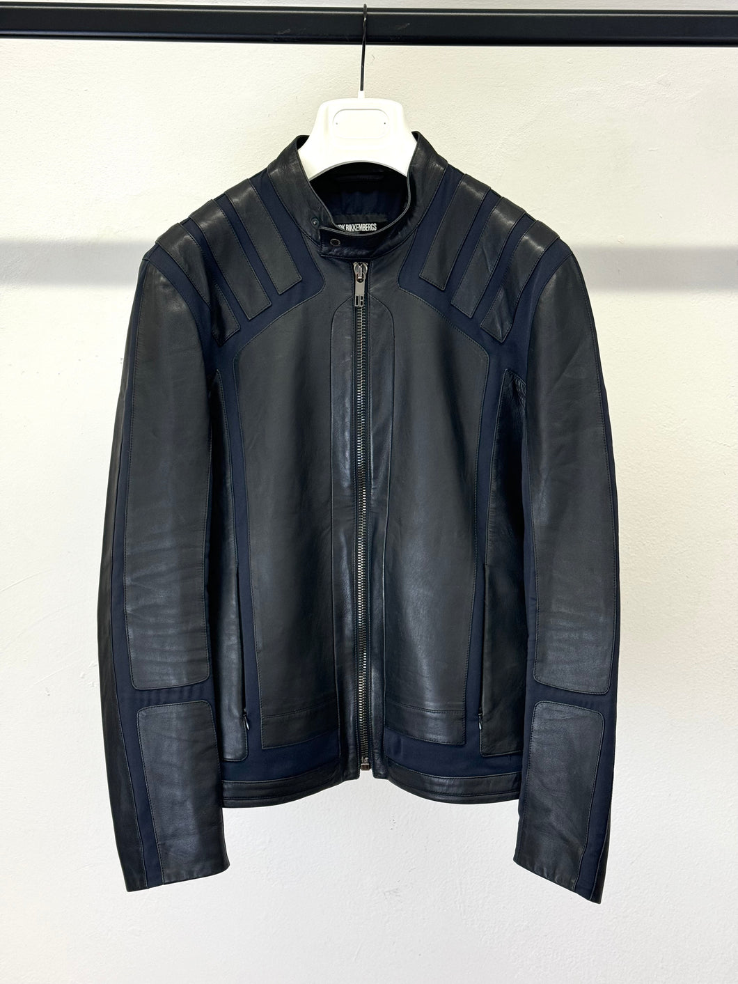 2000s Dirk Bikkembergs paneled leather jacket