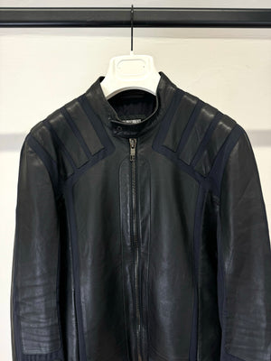 2000s Dirk Bikkembergs paneled leather jacket