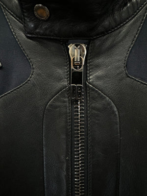 2000s Dirk Bikkembergs paneled leather jacket