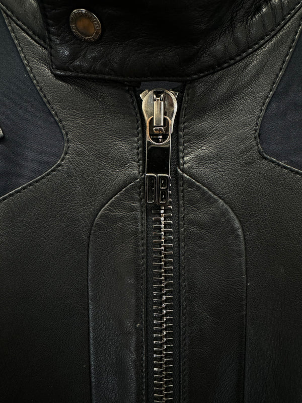 2000s Dirk Bikkembergs paneled leather jacket