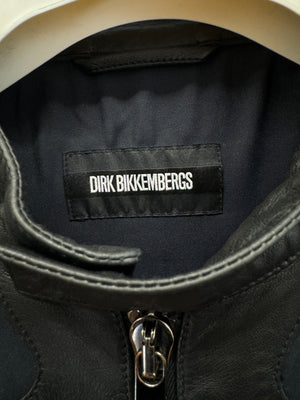2000s Dirk Bikkembergs paneled leather jacket